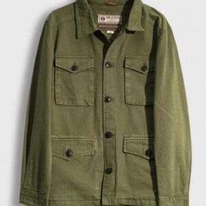Iron & Resin Herringbone Military Jacket Olive Green/Army Green Size L